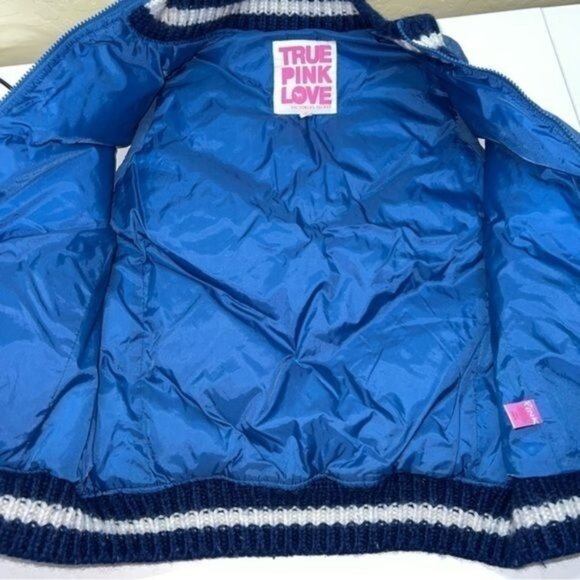 Pink Victoria’s Secret Blue Quilted Down Vest With Zipper Front Womens Sz XS/S - Picture 8 of 13